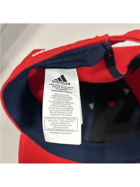 Adidas Arsenal FC Hat Cap Red Strap Back Logo Embroidered Football Soccer Club - Picture 11 of 12